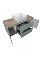 Load image into Gallery viewer, Monza Plus 1200mm Fluted Wall Hung Vanity Unit with 2 Side Cabinets &amp; Countertop
