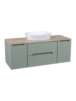 Load image into Gallery viewer, Monza Plus 1200mm Fluted Wall Hung Vanity Unit with 2 Side Cabinets &amp; Countertop
