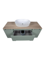 Load image into Gallery viewer, Monza Plus 1200mm Fluted Wall Hung Vanity Unit with 2 Side Cabinets &amp; Countertop
