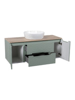 Load image into Gallery viewer, Monza Plus 1200mm Fluted Wall Hung Vanity Unit with 2 Side Cabinets &amp; Countertop
