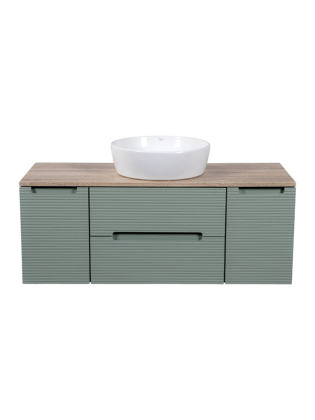 Monza Plus 1200mm Fluted Wall Hung Vanity Unit with 2 Side Cabinets & Countertop