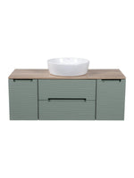 Load image into Gallery viewer, Monza Plus 1200mm Fluted Wall Hung Vanity Unit with 2 Side Cabinets &amp; Countertop

