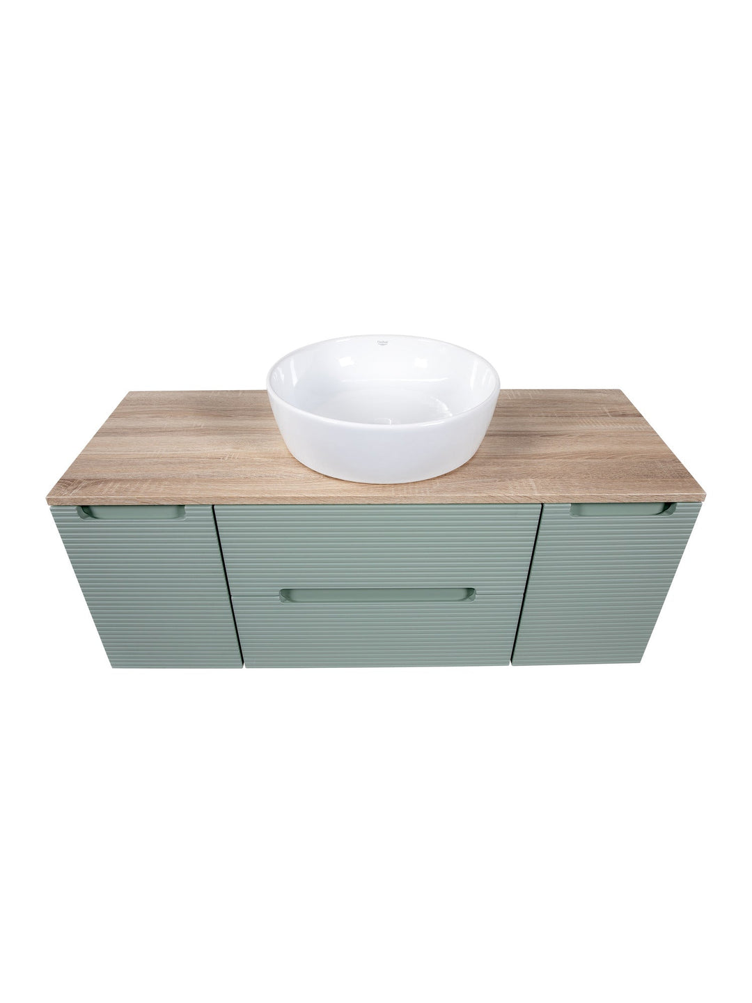 Monza Plus 1200mm Fluted Wall Hung Vanity Unit with 2 Side Cabinets & Countertop