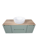 Load image into Gallery viewer, Monza Plus 1200mm Fluted Wall Hung Vanity Unit with 2 Side Cabinets &amp; Countertop
