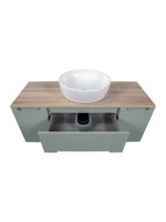 Load image into Gallery viewer, Monza Plus 1200mm Fluted Wall Hung Vanity Unit with 2 Side Cabinets &amp; Countertop
