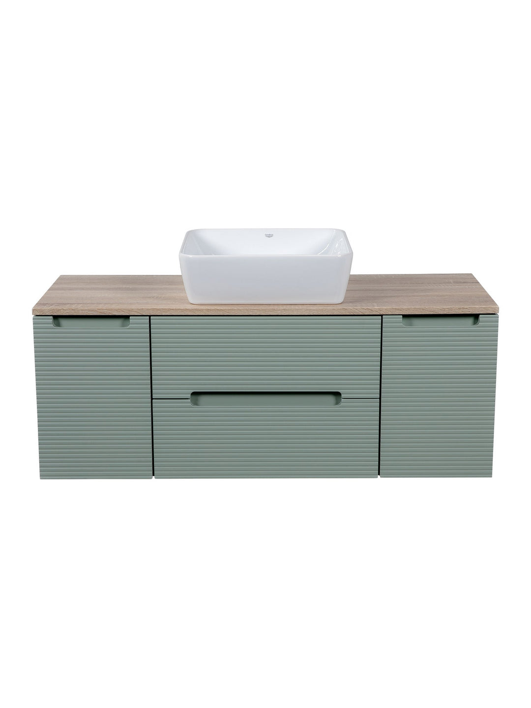 Monza Plus 1200mm Fluted Wall Hung Vanity Unit with 2 Side Cabinets & Countertop