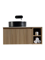 Load image into Gallery viewer, Flauto 800mm Wall Hung Vanity Unit with Side Storage Box &amp; Sintered Stone Countertop

