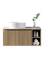Load image into Gallery viewer, Flauto 800mm Wall Hung Vanity Unit with Side Storage Box &amp; Sintered Stone Countertop
