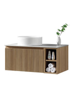 Load image into Gallery viewer, Flauto 800mm Wall Hung Vanity Unit with Side Storage Box &amp; Sintered Stone Countertop
