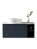 Load image into Gallery viewer, Flauto 800mm Wall Hung Vanity Unit with Side Storage Box &amp; Sintered Stone Countertop
