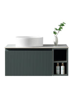Load image into Gallery viewer, Flauto 800mm Wall Hung Vanity Unit with Side Storage Box &amp; Sintered Stone Countertop
