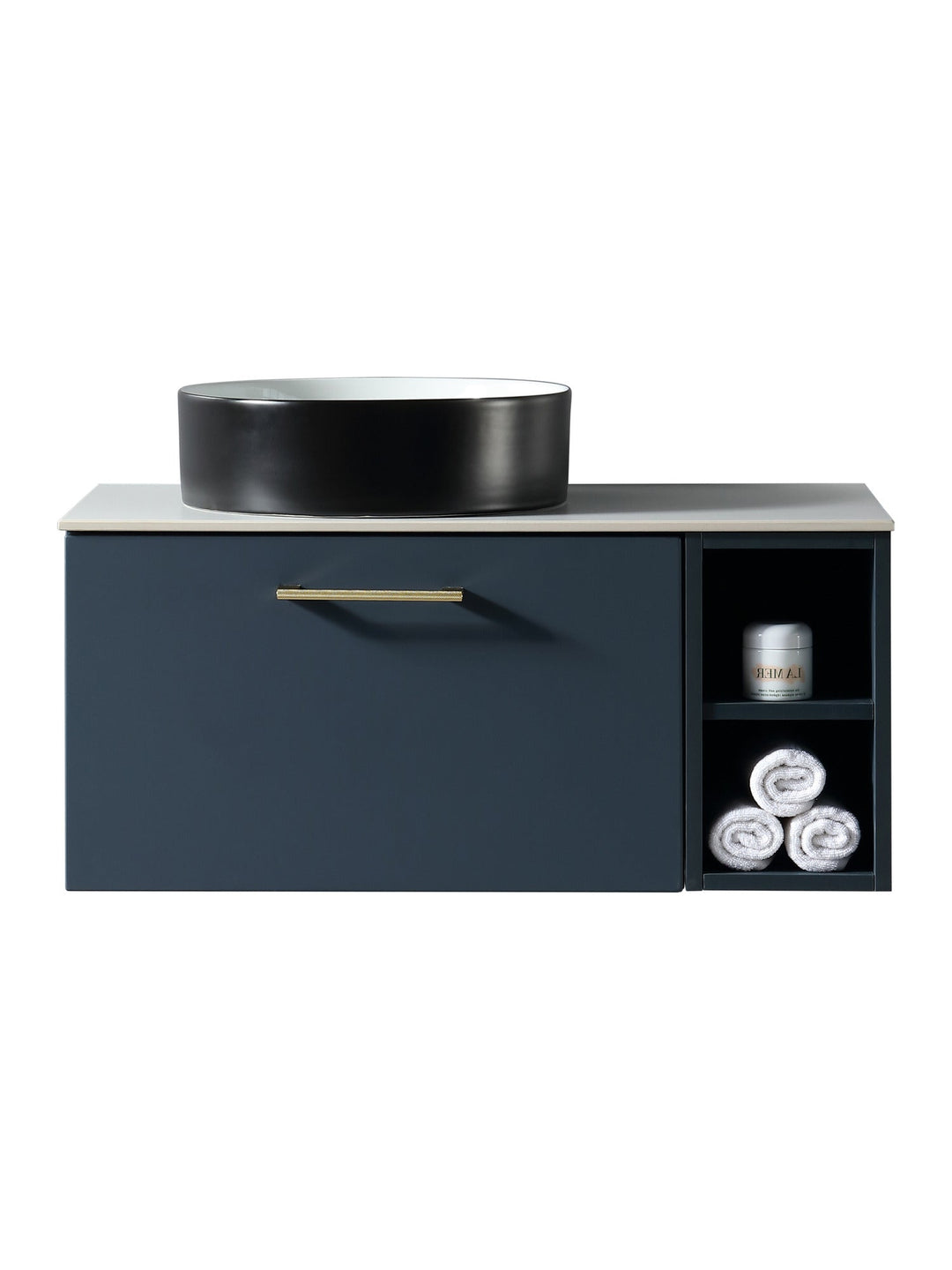 Piatta 800mm Wall Hung Vanity Unit with Side Storage & Sintered Stone Countertop