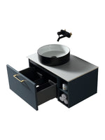 Load image into Gallery viewer, Piatta 800mm Wall Hung Vanity Unit with Side Storage &amp; Sintered Stone Countertop
