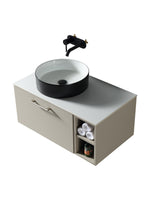 Load image into Gallery viewer, Piatta 800mm Wall Hung Vanity Unit with Side Storage &amp; Sintered Stone Countertop
