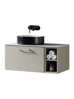 Load image into Gallery viewer, Piatta 800mm Wall Hung Vanity Unit with Side Storage &amp; Sintered Stone Countertop
