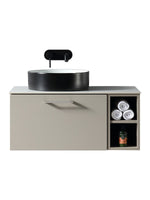 Load image into Gallery viewer, Piatta 800mm Wall Hung Vanity Unit with Side Storage &amp; Sintered Stone Countertop
