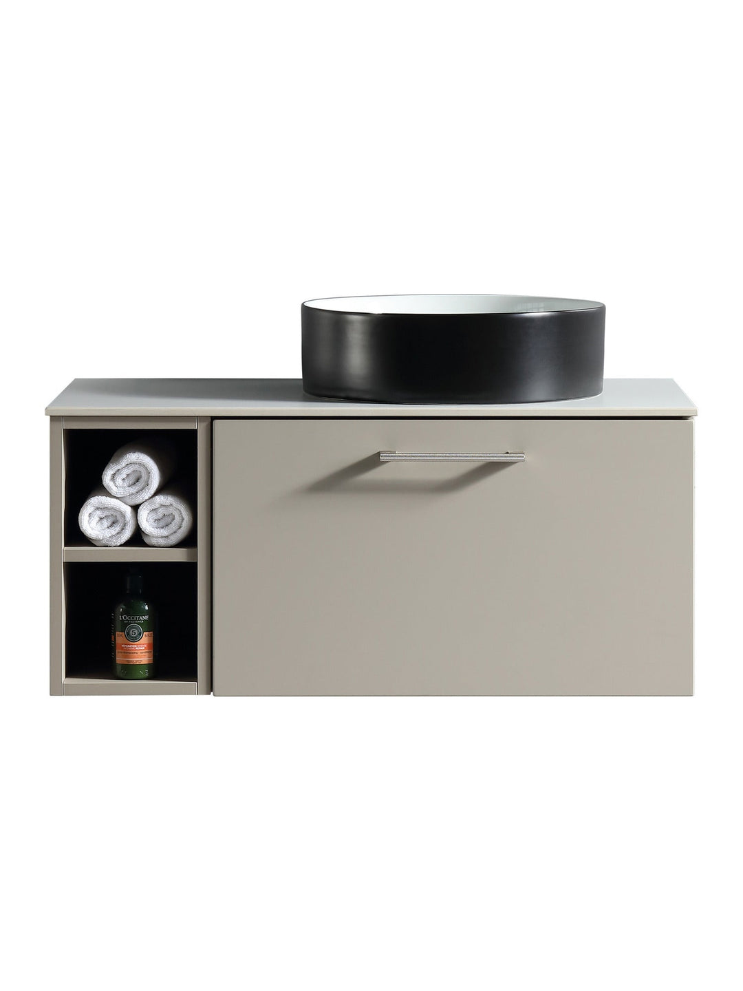 Piatta 800mm Wall Hung Vanity Unit with Side Storage & Sintered Stone Countertop