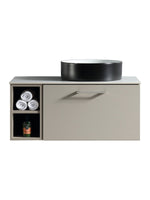 Load image into Gallery viewer, Piatta 800mm Wall Hung Vanity Unit with Side Storage &amp; Sintered Stone Countertop
