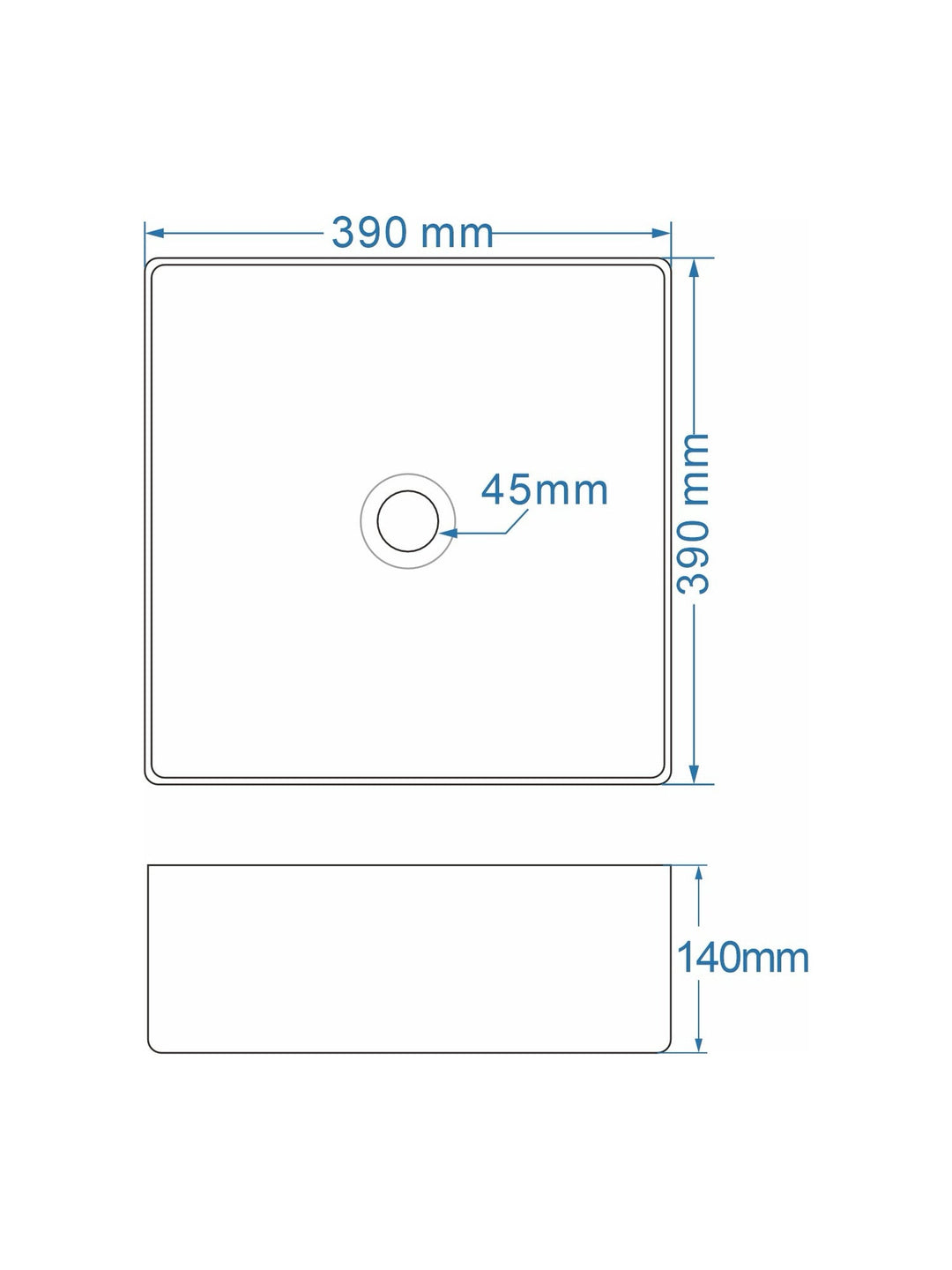 Parma Square Countertop Basin