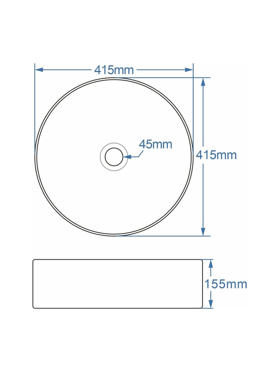 Rimini Round Countertop Basin