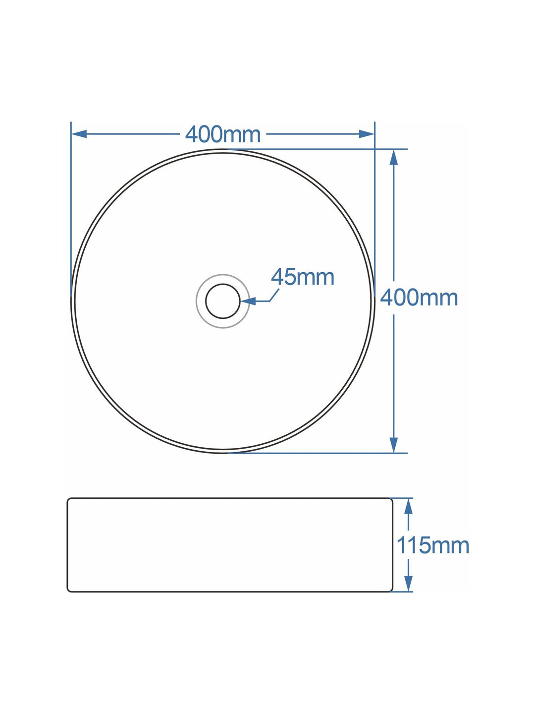 Orca Round Countertop Basin