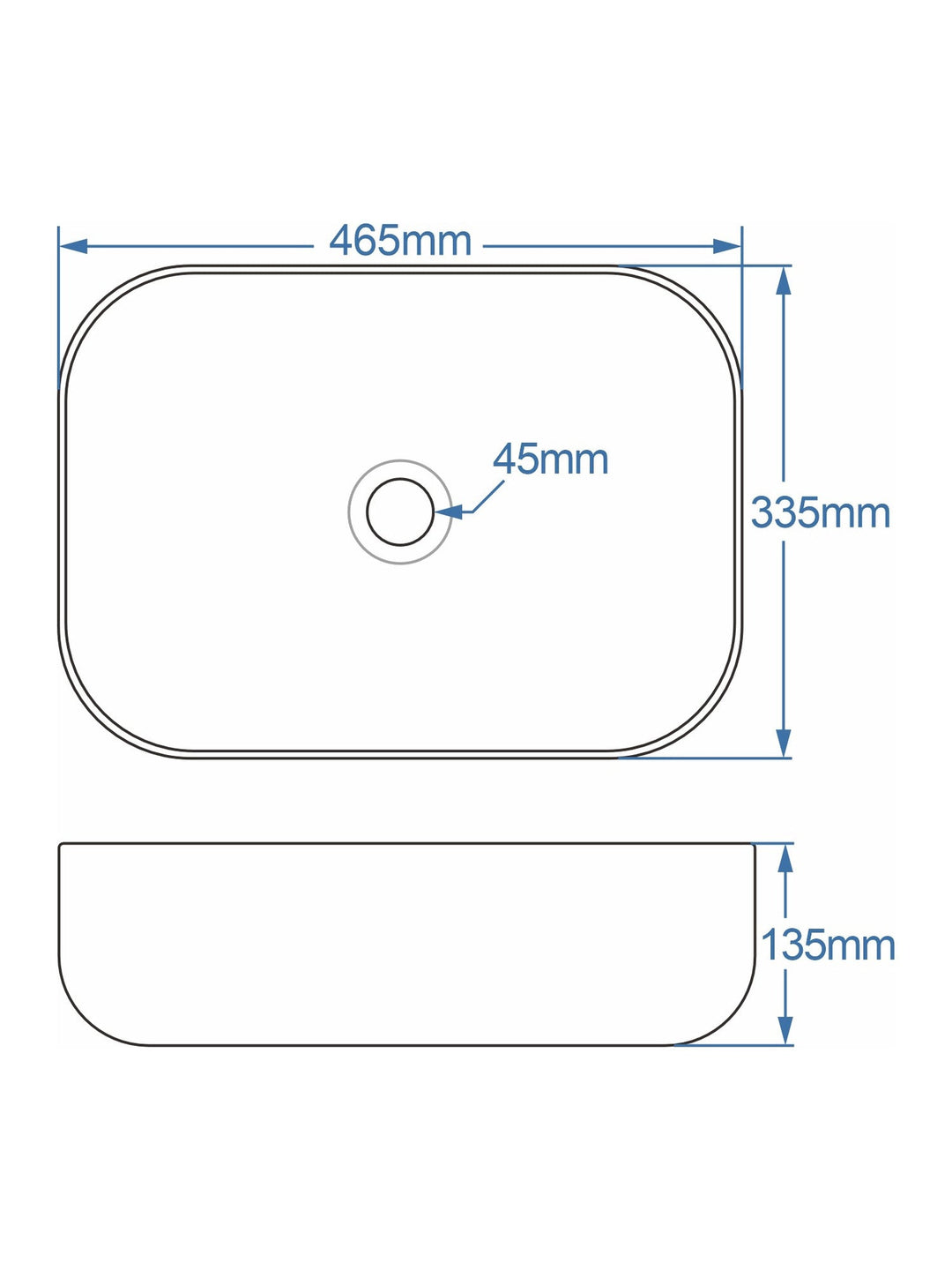 Orca Curved Countertop Basin