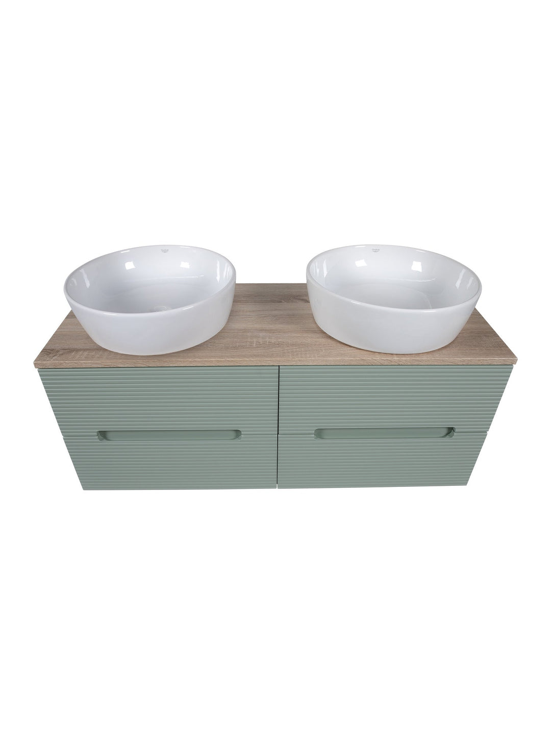 Monza Plus 1200mm Fluted Wall Hung Double Vanity Unit with Countertop