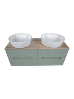 Load image into Gallery viewer, Monza Plus 1200mm Fluted Wall Hung Double Vanity Unit with Countertop
