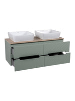 Load image into Gallery viewer, Monza Plus 1200mm Fluted Wall Hung Double Vanity Unit with Countertop
