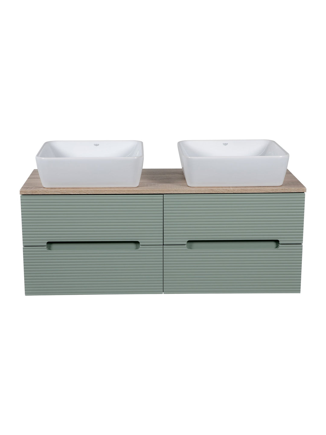 Monza Plus 1200mm Fluted Wall Hung Double Vanity Unit with Countertop