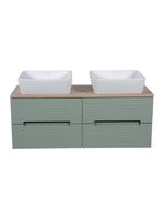 Load image into Gallery viewer, Monza Plus 1200mm Fluted Wall Hung Double Vanity Unit with Countertop
