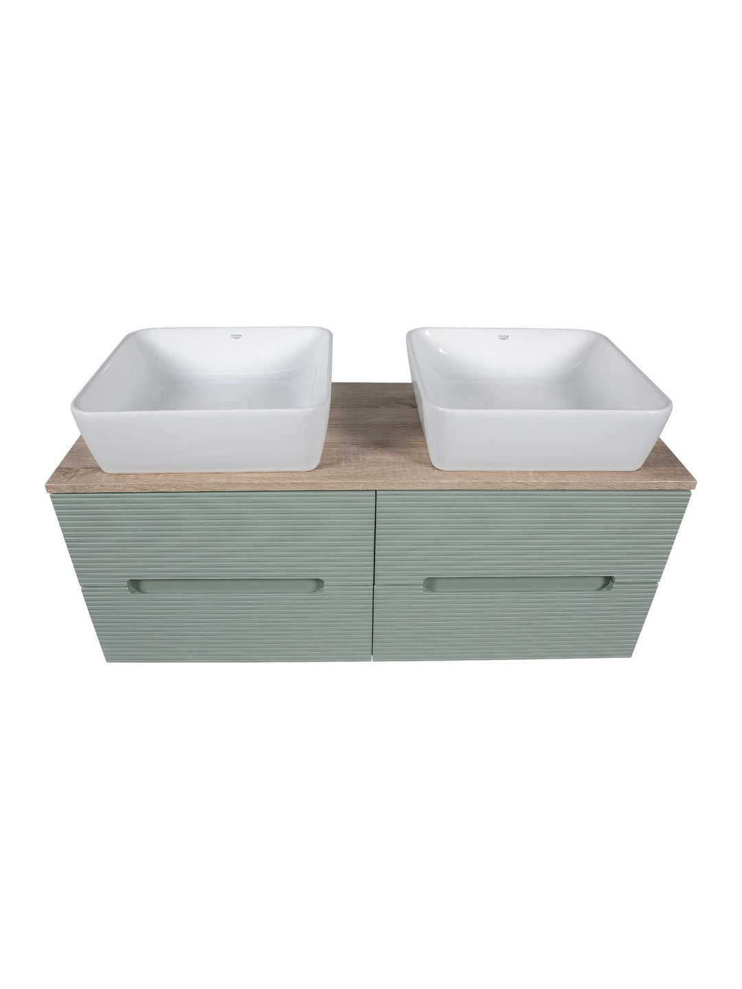 Monza Plus 1200mm Fluted Wall Hung Double Vanity Unit with Countertop