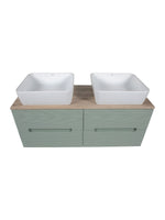 Load image into Gallery viewer, Monza Plus 1200mm Fluted Wall Hung Double Vanity Unit with Countertop
