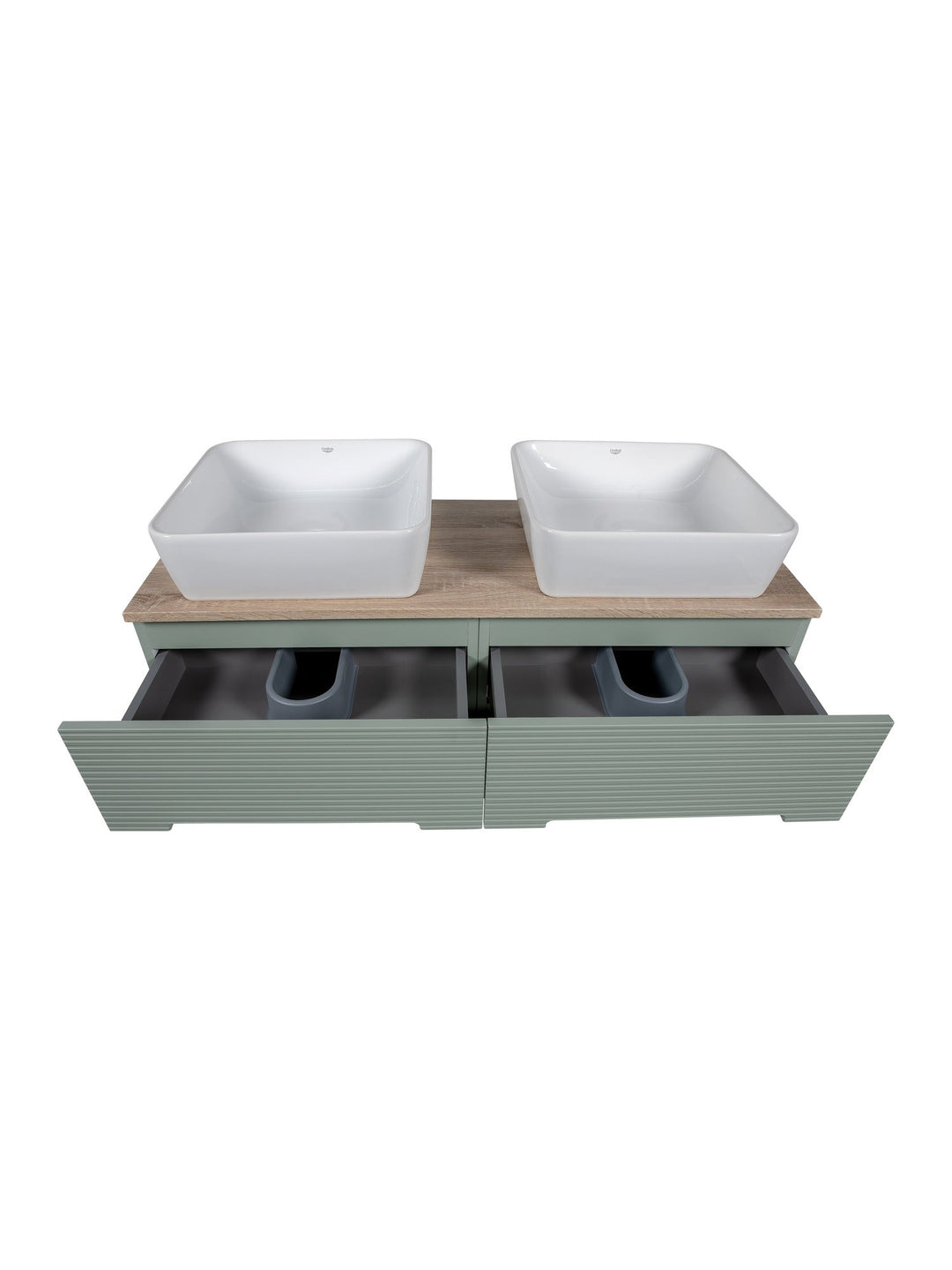 Monza Plus 1200mm Fluted Wall Hung Double Vanity Unit with Countertop