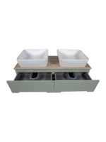 Load image into Gallery viewer, Monza Plus 1200mm Fluted Wall Hung Double Vanity Unit with Countertop
