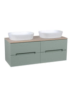 Load image into Gallery viewer, Monza Plus 1200mm Fluted Wall Hung Double Vanity Unit with Countertop

