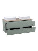 Load image into Gallery viewer, Monza Plus 1200mm Fluted Wall Hung Double Vanity Unit with Countertop
