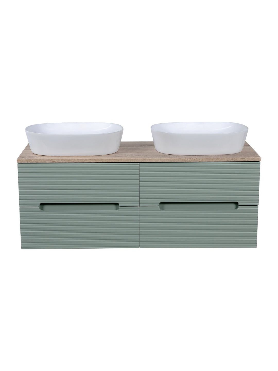 Monza Plus 1200mm Fluted Wall Hung Double Vanity Unit with Countertop