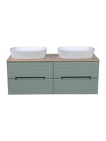 Load image into Gallery viewer, Monza Plus 1200mm Fluted Wall Hung Double Vanity Unit with Countertop
