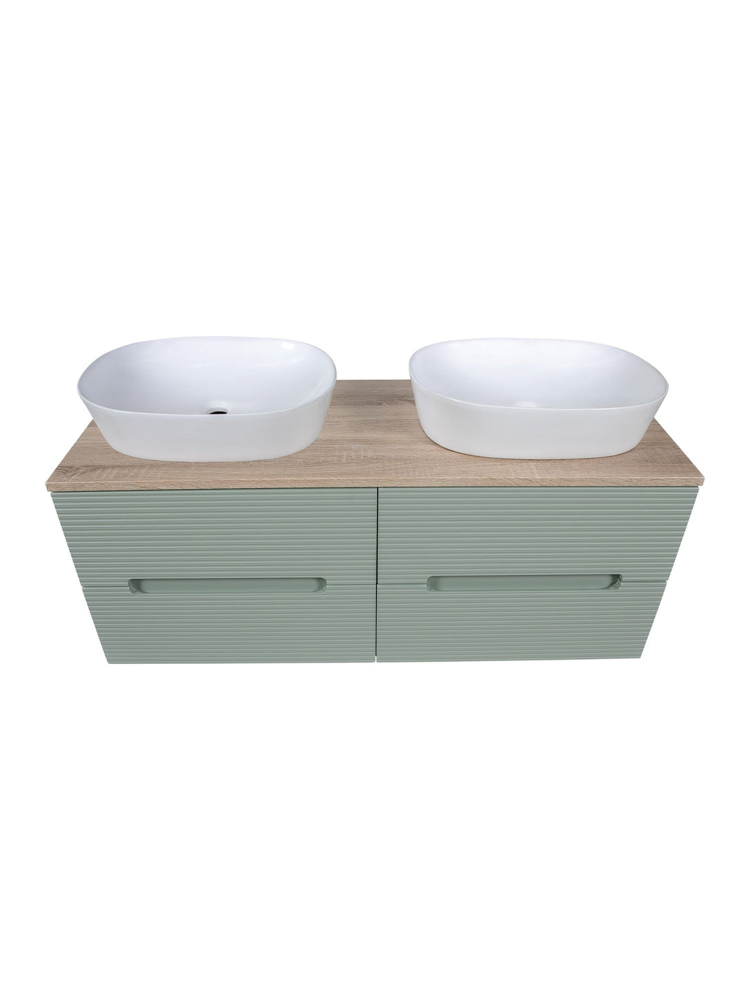 Monza Plus 1200mm Fluted Wall Hung Double Vanity Unit with Countertop