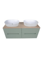 Load image into Gallery viewer, Monza Plus 1200mm Fluted Wall Hung Double Vanity Unit with Countertop
