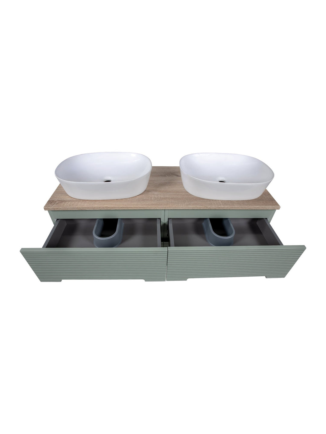 Monza Plus 1200mm Fluted Wall Hung Double Vanity Unit with Countertop