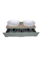 Load image into Gallery viewer, Monza Plus 1200mm Fluted Wall Hung Double Vanity Unit with Countertop
