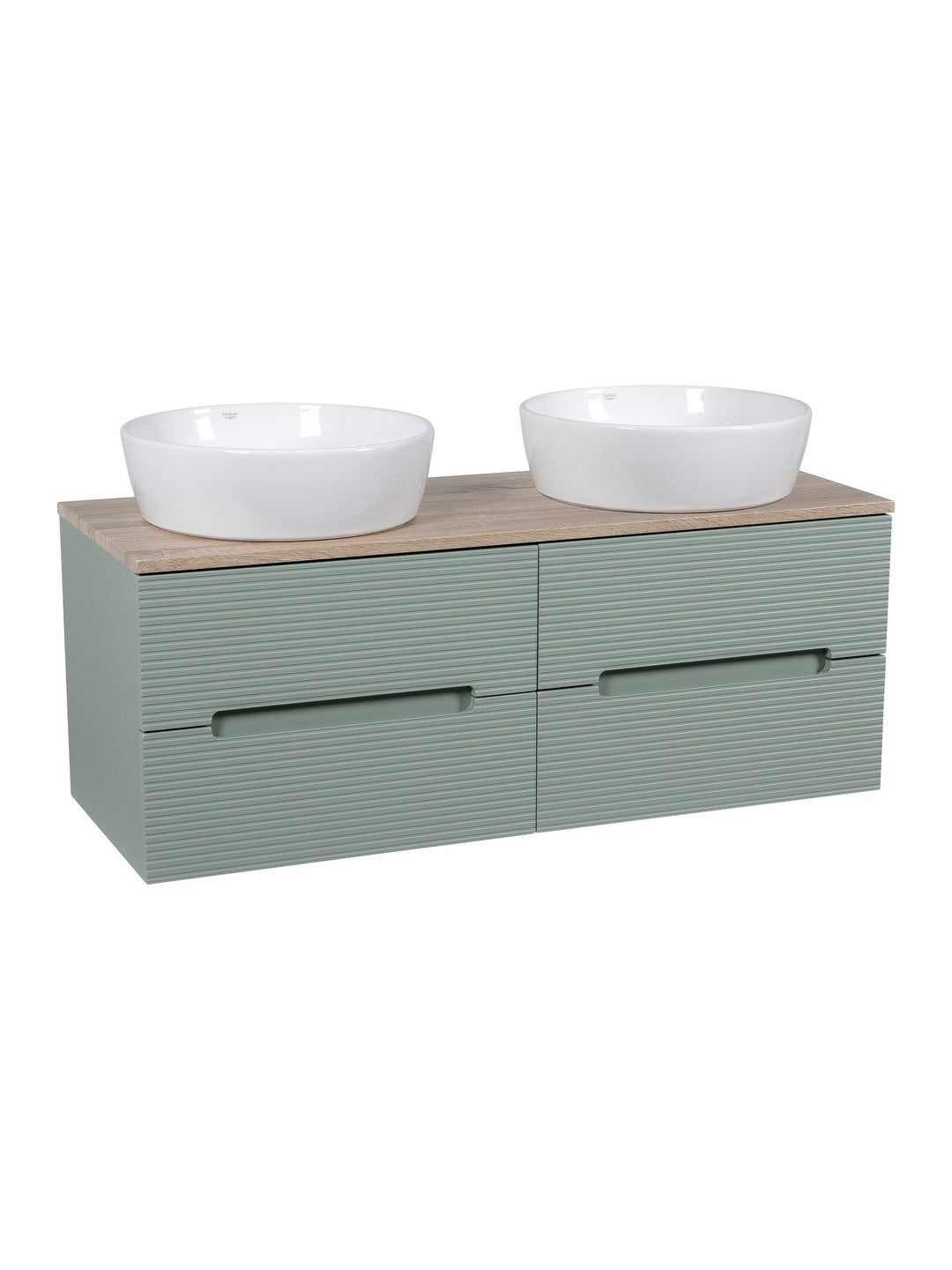 Monza Plus 1200mm Fluted Wall Hung Double Vanity Unit with Countertop