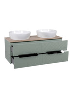 Load image into Gallery viewer, Monza Plus 1200mm Fluted Wall Hung Double Vanity Unit with Countertop
