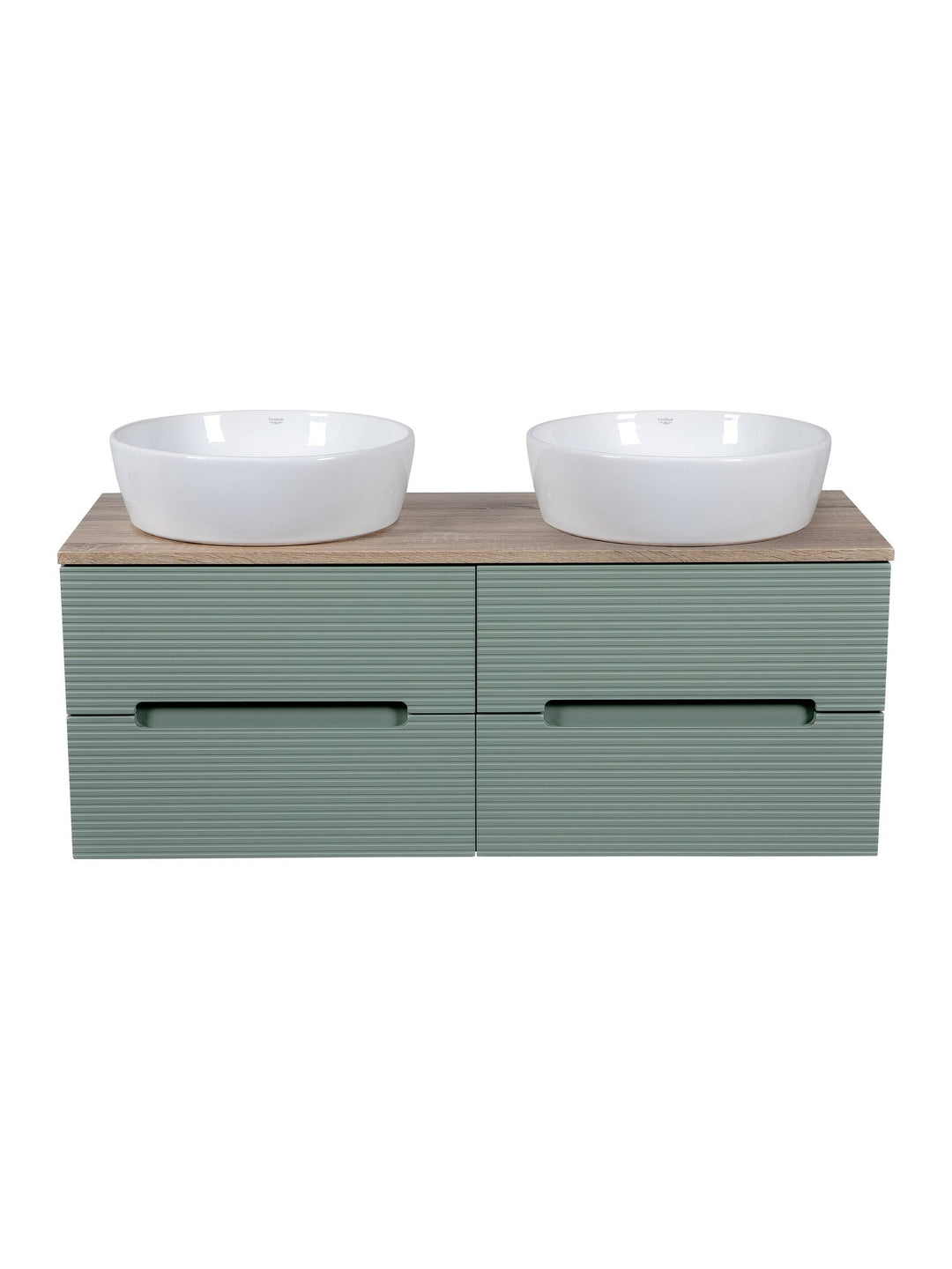 Monza Plus 1200mm Fluted Wall Hung Double Vanity Unit with Countertop