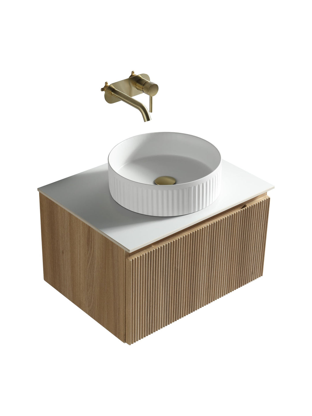 Flauto 600mm Wall Hung Vanity Unit with Sintered Stone Countertop