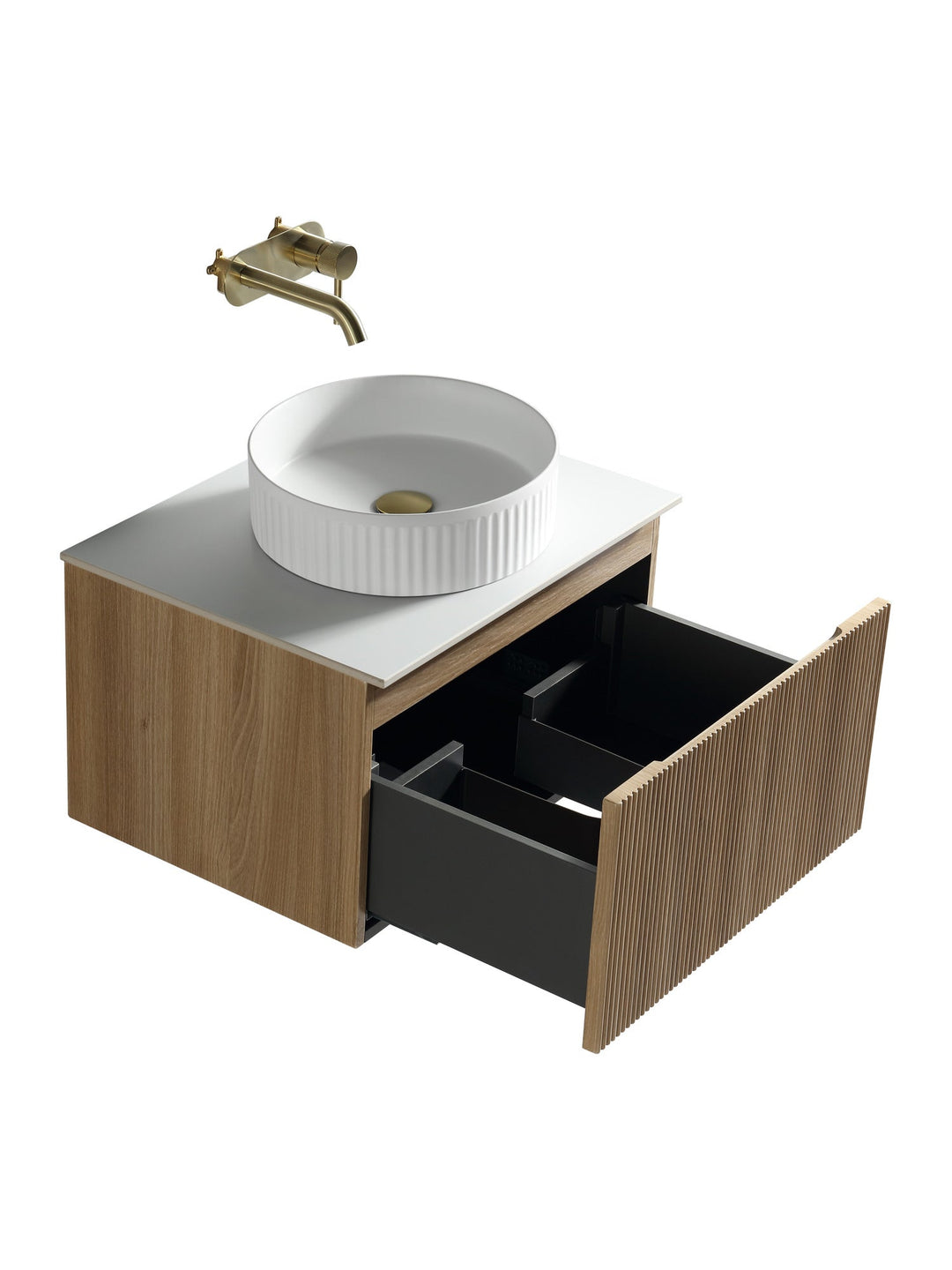 Flauto 600mm Wall Hung Vanity Unit with Sintered Stone Countertop
