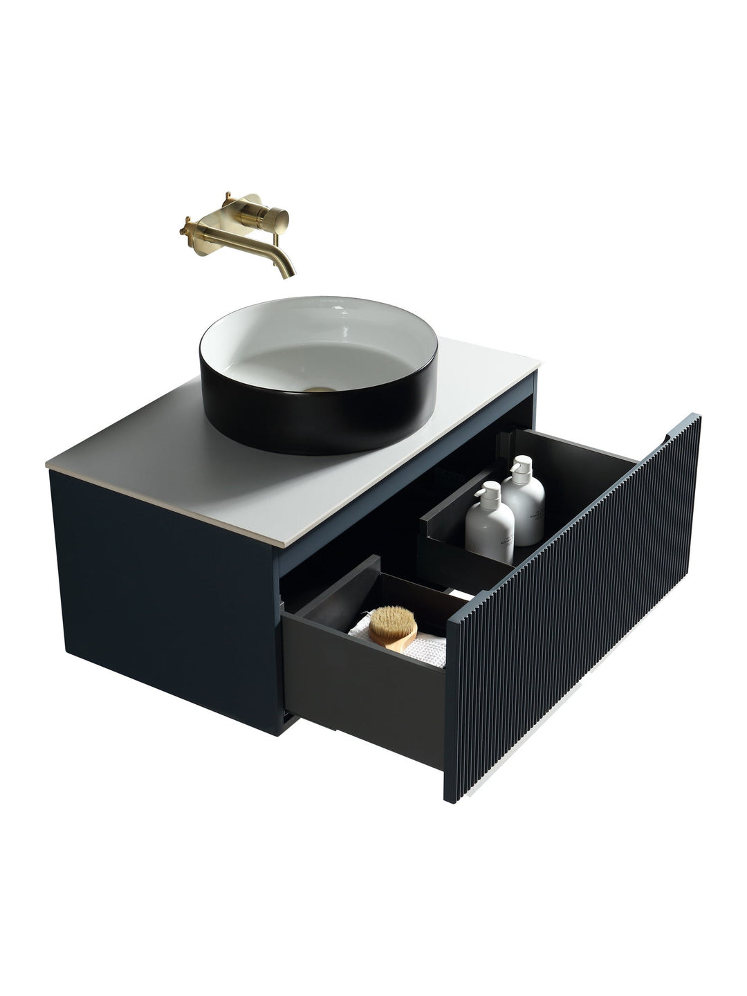 Flauto 600mm Wall Hung Vanity Unit with Sintered Stone Countertop