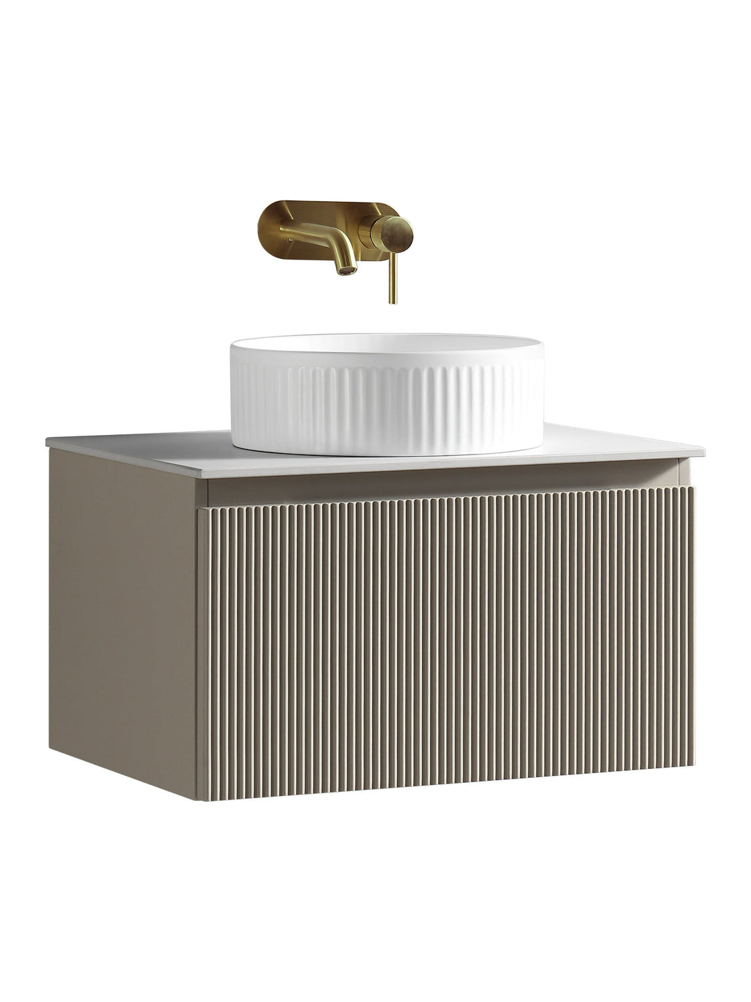 Flauto 600mm Wall Hung Vanity Unit with Sintered Stone Countertop